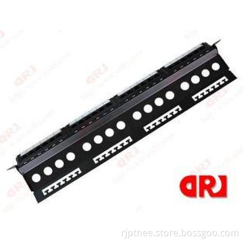 black UTP network RJ45 90 degree cat5e patch panel with 24